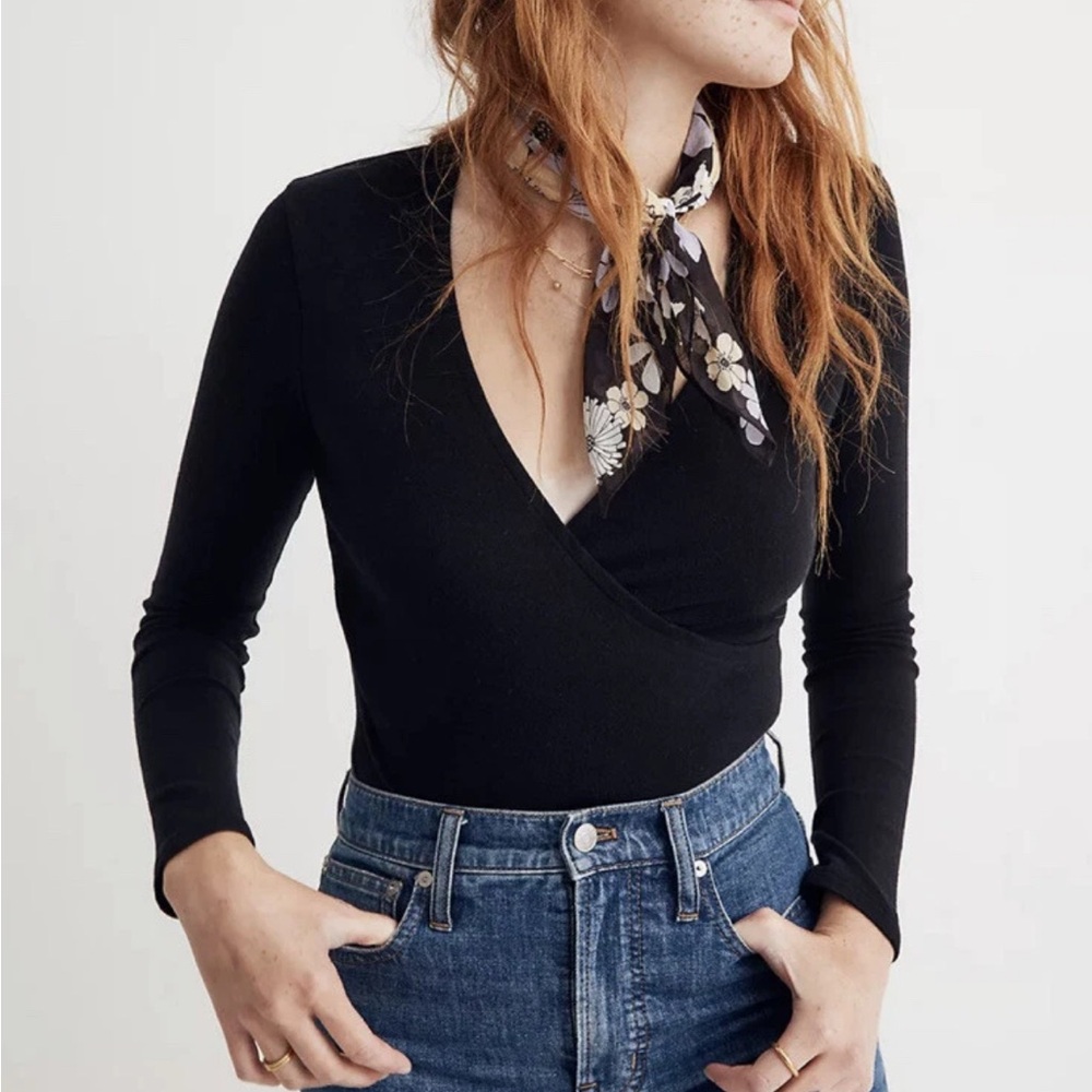 Madewell Black Wrap Bodysuit - Picture 4 of 4